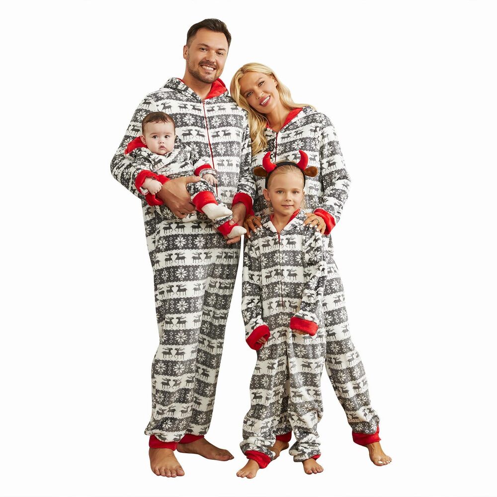 5662 Christmas Pajamas for Family Onesies Plus Size and Dog, Matching PJs